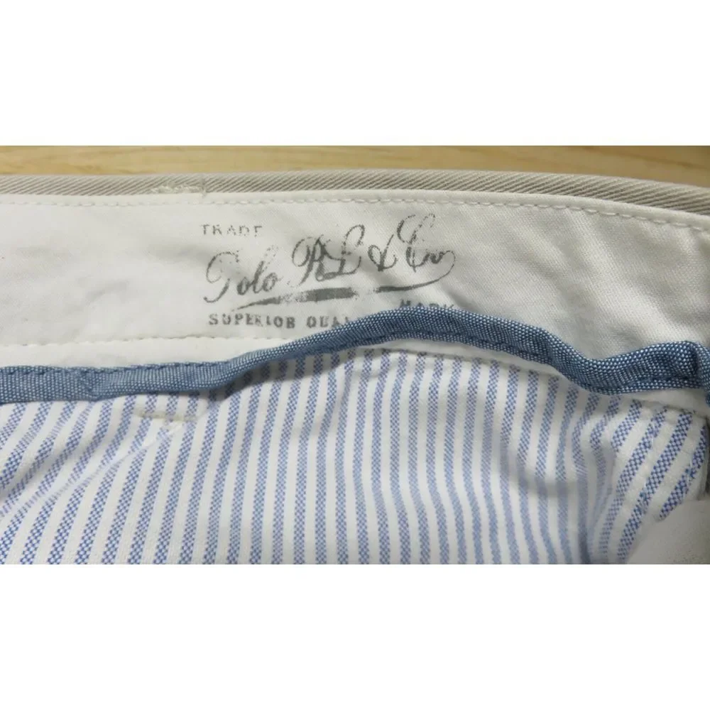 Mens Polo Ralph Lauren Chino Pants Size 38/32 Beige Preppy Classic‎ Normcore